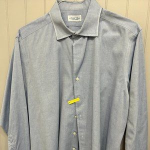 Mens Michael Thomas blue dress shirt 16.5/34